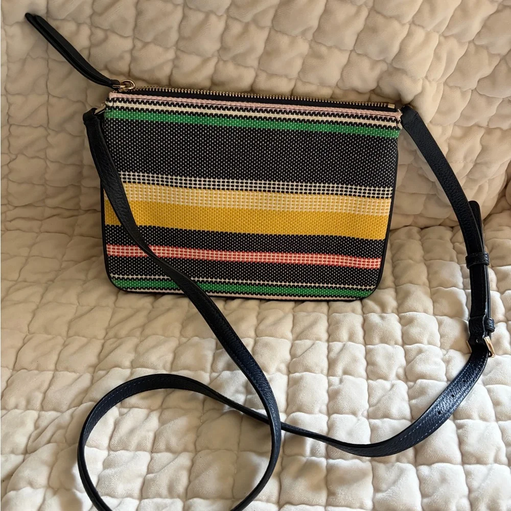 🤩Kate Spade Jackson Boardwalk Stripe Triple Gusset Crossbody ✨ - Picture 5 of 8